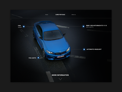 Augmented Reality inspired Product page ar augmented reality augmentedreality blue caren cars illustration information graphics information visualization landing page product sport car ui uiux ux