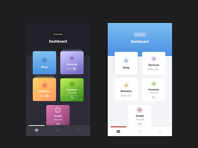 Mobile app dashboard