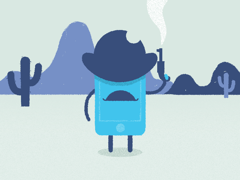 New Guy In Town animation blues cactus cartoon desert illustration sheriff