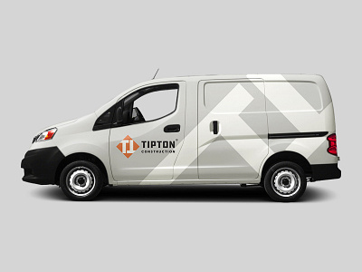 Tipton Construction Van Livery branding grey logo mockup van