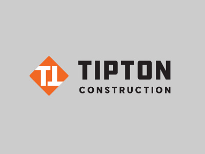 Tipton Construction Logo brand brand identity grey industrial lockup logo