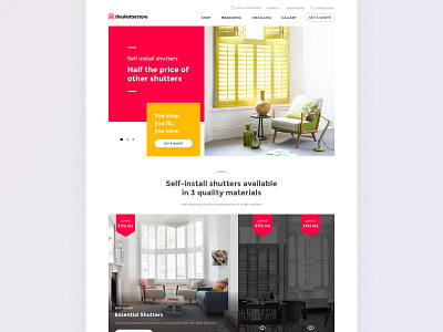 Shutterstore home page carousel e commerce gallery slider ui ux