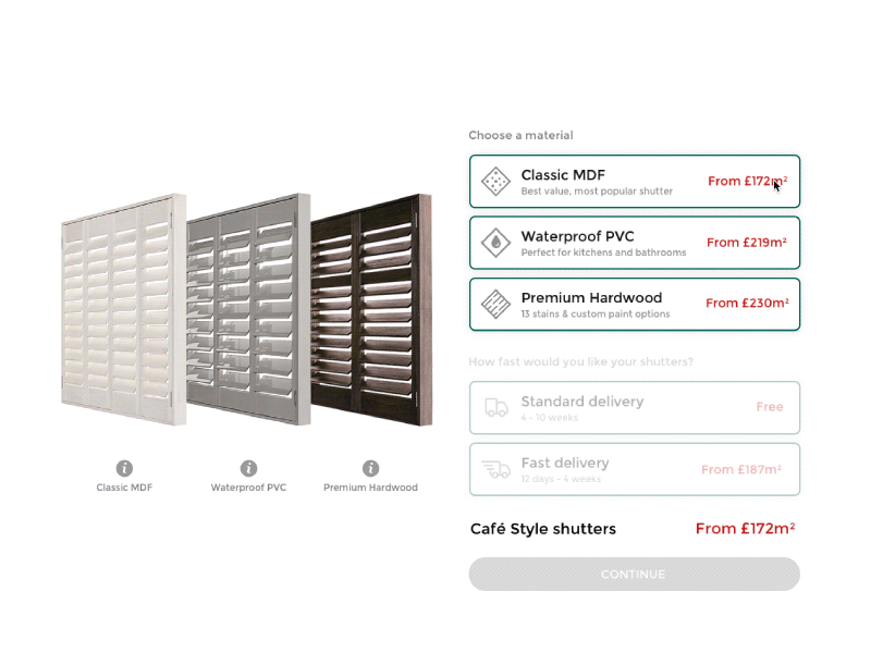 Product configurator concept animation interaction design motion principle ui ux