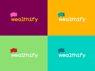Wealthify Logo Concept Colour Variants brand identity logo