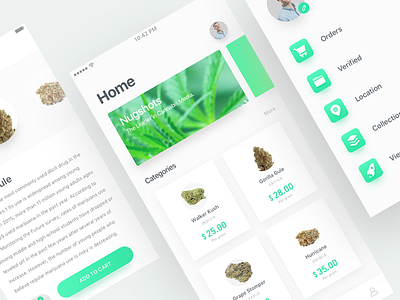 Medical marijuana app buy colors green homepage icon marijuana medical