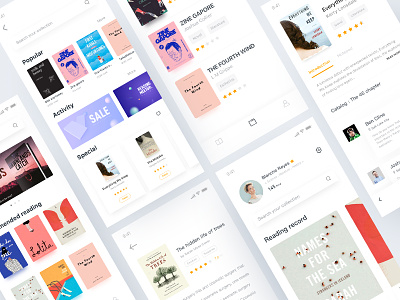 Booki app design banner book design introduction layout screen search ui ux