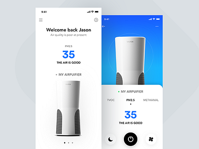 Air-Purifier air purifier animation app design iphone layout ui ux