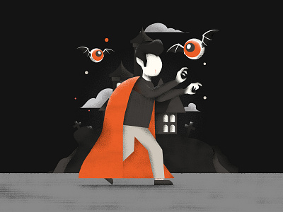 Drakulaaa! bat colors doodle dracula editorial halloween illustration sailhostudio scary textures vector