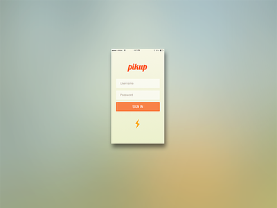 Pikup art direction brand color mobile sign in ui ux