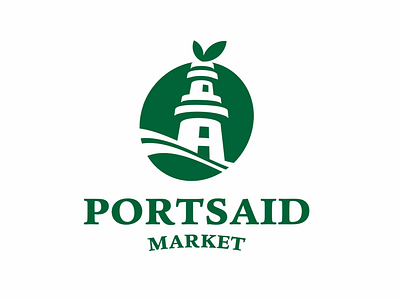 Portsaid market logo brand fruit green logo mark market organic symbol vegetable