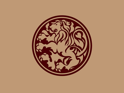 Lion badge animal brand emblem flag gold icon lion logo logotype mark monogram symbol vector