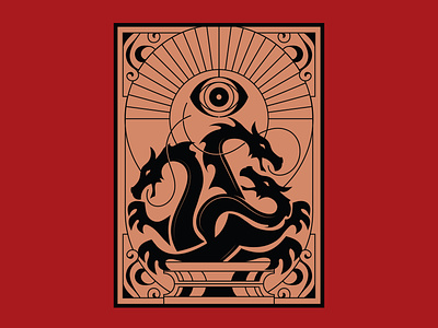 Hydra animal animal logo artwork brand card design digital hydra illustraion illustration logotype myth symbol vector