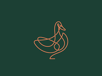 Monoline duck brand branding design duck duck logo line logo logotype mark monogram monoline symbol