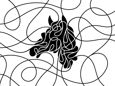 Lined Horse animal brand branding brush design graphic horse illustration lined lines vector