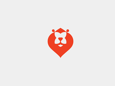 Happy Lion animal brand branding design heart logo logodesign logotype mark symbol