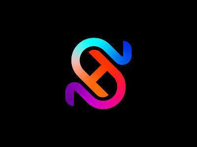 SH NEON gradient logo monogram