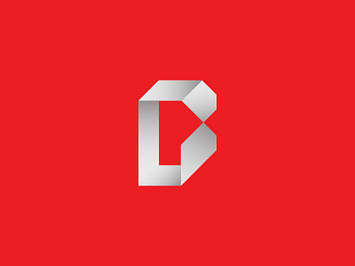 Letter B Steel Icon geometric large metal red symbol