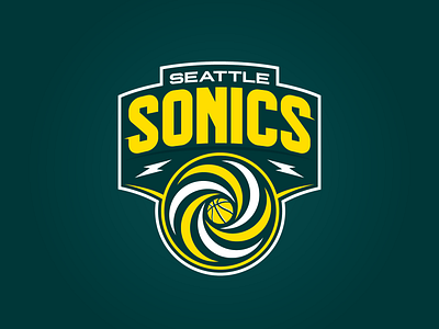 Seattle Supersonics basketball branding concept logo nba seattle sonics