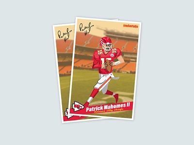 Patrick Mahomes NFL Football Card Design chiefs illustration kansas city nfl patrick mahomes sports trading card