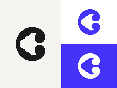 C + Cloud black blue branding c logo cloud data letter lettermark logo logotypes monogram startup