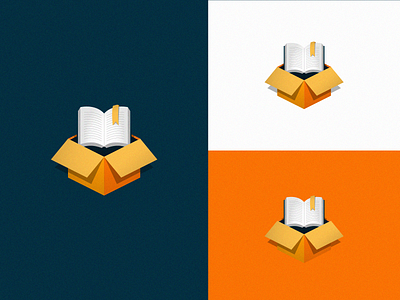 Bookbox 3d logo app icon blue book bookshop bookstore box brand branding logo logotype