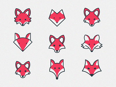 Fox explorations animal logo blue brand branding cartoon logo fox logo logo design logomark logotype red