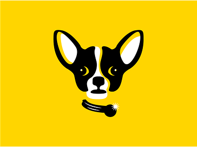 Chihuahua black branding dog doggy logo negative space pet puppy yellow