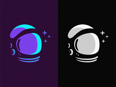 Vintage Astronaut 02 black blue brand branding design graphic design helmet illustration logo logomark logotype mark purple rocket shape space spaceman star universe vector