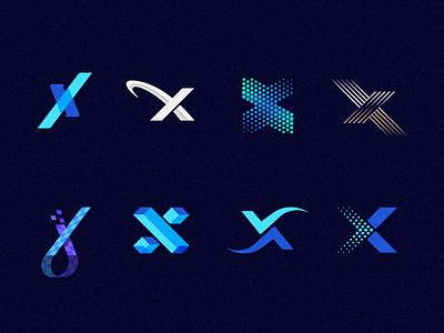 X Logo Explorations app icon blue brand branding gradient graphic design letter letter x lettering lineart logo logotype monogram navy blue overlap teal x