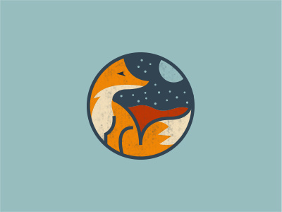 Desert Fox blue desert fox illustration logo orange