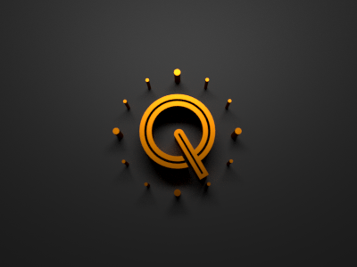 Clock Q 3d brand clock logo q