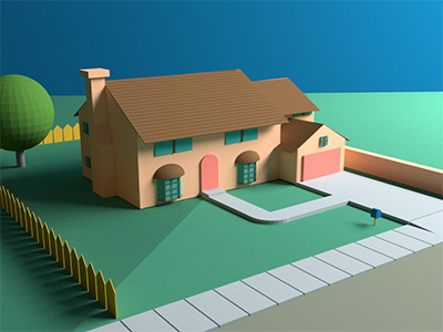 Simpsons house #1 3d house modeling simpsons