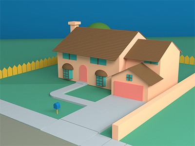 Simpsons House #2 3d house modeling simpsons