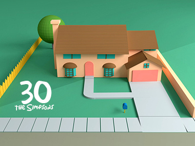 Happy 30 years Simpsons!👏 3d blender house illustration lowpoly model modeling photoshop simpsons
