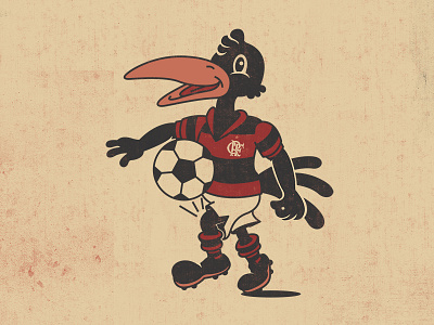 Flamengo mascot black brazil flamengo football illustration mascot red soccer vector vulture