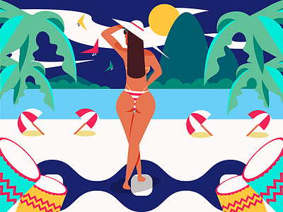 # Girl From Ipanema # beach bossa nova brazil girl illustration illustrator ipanema rio samba summer vector