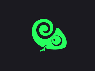 # Chameleon # animal black brand chameleon green logo mark reptile shape vector