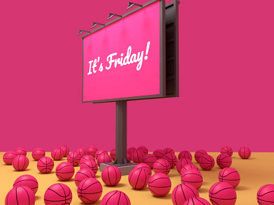 It's Friday! 3d basketball beer time dribbble friday happy hour modeling relax weekend