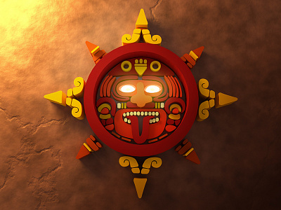 # Ancient Aztec Sun God # 3d ancient aztec god illustration model modeling mythology render sun temple war