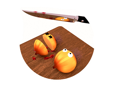 #an onion's life# 3d 3d design blender illustration knife model modeling onion photoshop render