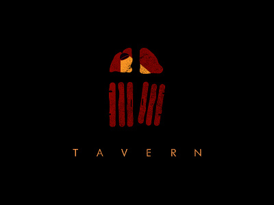 tavern black brand door drink food logo logotype mark pub shape tavern yellow