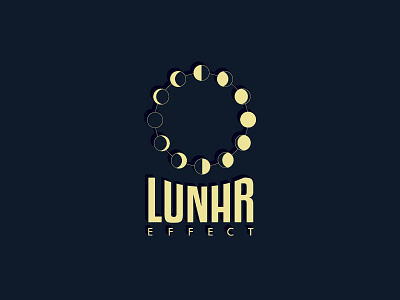 lunar effect blue brand effect logo logotype lunar mark moon shape yellow