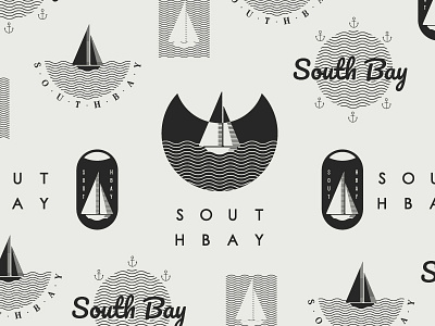 south bay bay black boat brand coast geometric logo logotype mark ocean shape south