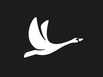 Swan bird black brand duck logo logotype mark negative shape space swan white