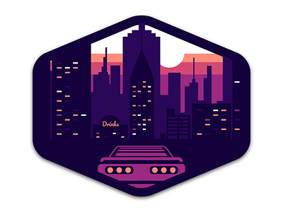Night Prowl badge car city drive future illustration illustrator night prowl purple retro vector