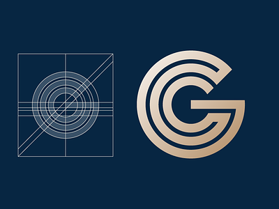 GC Logo blue branding c circle g gray grid letter logo logotype monogram silver
