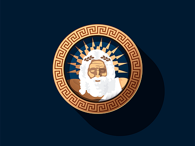 Zeus blue brand god gold gradient greek logo logotype mythology sky thunder zeus