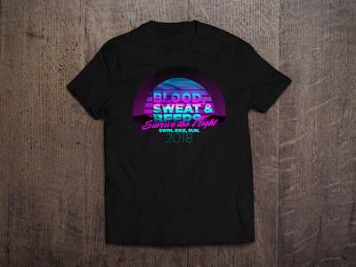 Survive the Night - Blood Sweat & Beers - 2018 apparel branding logo outrun