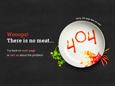 404 error for meat company 404 design eat error interface meat web