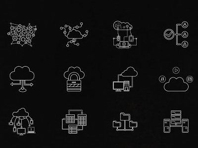 Pack of highly detailed Networking Icons iconography illustration lineart vectors